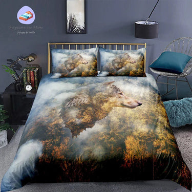 Housse de Couette Loup Foret